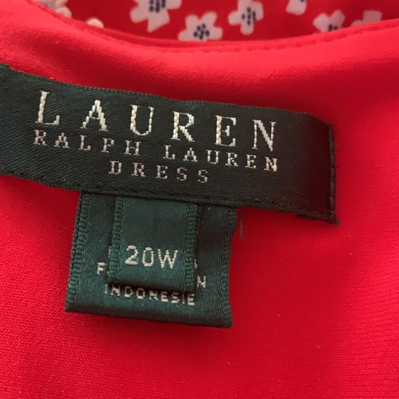 Ralph Lauren wrap & ruched dress coral 20W NWOT. - Picture 3 of 5
